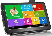 GPS Car Navigator, 7" Inch Quad Core 16GB Car GPS Navigation Sat Na AV-in Bluetooth WiFi FM Transmitter Bundle Free Maps for Car Truck RV(16Gandroid)