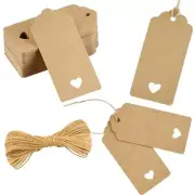 100 Pcs Kraft Paper Tags with String for Wedding Gift Tags with Holes for Pri...