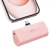 iWALK Small Portable Charger 4500mAh 20W Mini Power Bank USB C Fast Charging Battery Pack Compatible with iPhone 15,15 Plus,15 Pro,15 Pro Max,iPad, AirPods,Pink