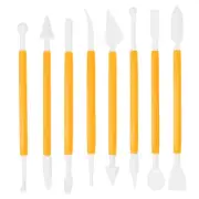 8pcs Plastic Clay Tools Double-Headed Modeling Sculpting Pottery White Yellow