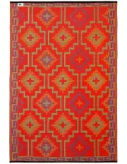 [Fab Habitat] 120x179cm Lhasa Orange & Violet Recycled Plastic Outdoor Rug and Mat