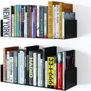 Bali Floating Wall Mount Metal U Shape Shelf Book CD DVD Storage Display Bookcas