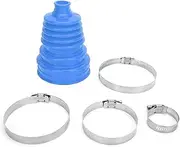 CV Cuff Kit, Axle Boot Cover, Universal Silicone CV Axle Boot Dust Cover, Ball Head Durability, Constant Speed, Round Clamp Kit (Blue)