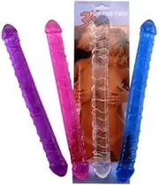 3X Fun 4 Two Jelly Double Enders Dildo, Purple, 13-Inch Size