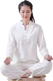 [Generic] Traditional China Meditation Clothes for Men and Women Tai Chi Clothes Buddhist Meditation Tea Ceremony Retro Tang Set