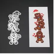 Gingerbread Man Stacked Cookie Christmas Santa Hat Baking Metal Dies Thin