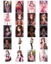 20 Pcs Anime Girls Small Tags Junk Journal Scrapbook USA