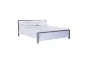 Design Square Modern Wooden Queen Bed Frame - White / Grey