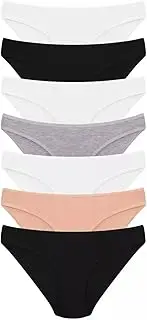 [Dominant Women's Essentials] Dominant Women's Briefs Set of 7 Underpants Women's Cotton Basic Beige Panty Hipster Bikini Underwear Women