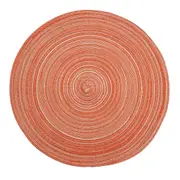 Orange 4PCS 30CM Round Jacquard-Weaved Non Slip Placemats Dining Table Place Mats Set