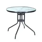 NNEDSZ Outdoor Dining Table Bar Setting Steel Glass 70CM