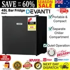 48L Bar Fridge Portable Mini Fridge 5L Separate Chiller 6 Levels Eco 60W Black