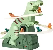 Climbing Dinosaur Toy, Dinosaur Slide Toys with Light and Music, Educational Realistic Track Game Playset Roller Coaster for Boys Girls Indoor Outdoor Park