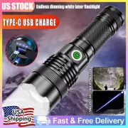 30W White L/aser Flashlight Super Bright Torch Hunting Lamp 1000m Hunting USA