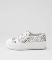 New Django & Juliette Gams White Leather Sneakers Womens Shoes Casual