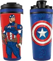 WinCraft 26oz 4D Stainless Steel Ice Shaker Marvel Captain America Blue Red