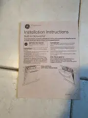 INSTALLATION INSTRUCTIONS FOR GE BUILT IN DISHWASHER