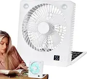 Solar Outdoor Fan,Solar Powered Cooling Fan Portable - Rechargeable Folding Quiet Cool Gadgets with LED Lights, 3 Speeds Survival Gear for Home, Camping, Beach, Tent, Travel