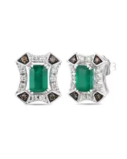Le Vian Costa Smeralda Emeralds 14K 0.95 ct. tw. Diamond & New Emerald Earrings