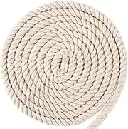 Macrame Rope 10mm Cotton Cord 3/8 Inch Thick Twisted Rope for Macramé Crafts Knotting Décor Pet Toys Sports Indoor Outdoor Use