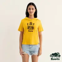 在飛比找momo購物網優惠-【Roots】Roots女裝-動物派對系列 毛帽貓咪純棉短袖