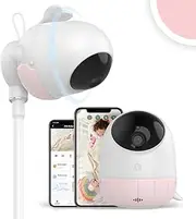 Ellie Baby Pro Monitor, Covered Face Alert, Auto Photo Capture, Cry Auto Soothing Lullaby, Virtual Fence, 2K Ultra HD, Infrared Night Vision, Two-Way Talk