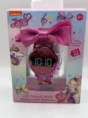 JOJO SIWA Digital LED Watch w/ Silicone Band, Removable Bow & Metal Case NWT NIB