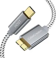 CableCreation USB C Hard Drive Cable 3.3FT, USB 3.1 C to Micro B Cable 10Gbps USB C to Hard Drive Cable Compatible with MacBook Pro Air Galaxy S5 My Passport Elements etc, 1.0m Space Gray