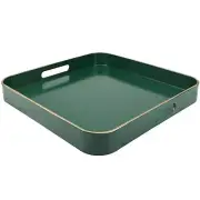 Green Square Decorative Tray with Handles 13"*13" Versatile Serving Tray for ...