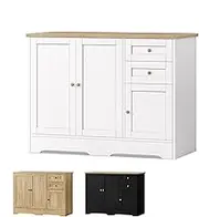 ALFORDSON Buffet Sideboard with1 Adjustable Shelf & 2 Drawers & 3 Doors, Cupboard Cabinet, Large Cabinet Storage Pantry for Kitchen, Hallway, Living Room, Bedroom and Bathroom, White & Oak