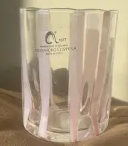 Alessandro Copolla Murano Indented Drinking Glasses Pink / Clear Striped Set 4