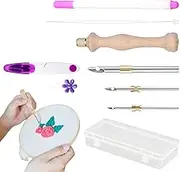 Punch Needle Kit - Needle Punch Threader Kit - Complete Embroidery Toolset Includes Storage Box for Beginners Adults