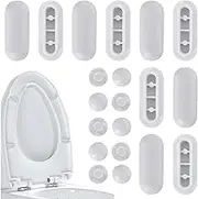 20Pack Toilet WC Seat Buffer Set, Standard Universal Toilet Seat Buffer, Toilet Seat Bumpers, Noise Dampening Bumpers Gasket Toilet Seat Replacement Cushioning Pads for Home Hotel Bathroom (White)
