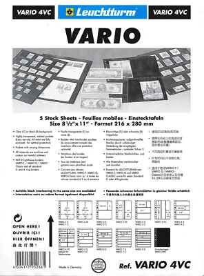 25 LIGHTHOUSE VARIO 4 POCKET VERTICAL - CLEAR STOCK SHEETS - 5 PACKS OF 5 4VC