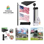 Flag Pole for Outside In Ground - 20 FT Heavy Duty Flagpole Kit for Yard - Ex...