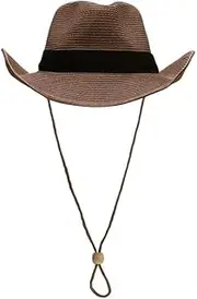[AOBRICON] Large Size Fedora Hats Lady Beach Wide Brim Straw Cowboy Hat Man Summer Sun Cap Fedora Hat