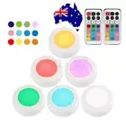 Under Cabinet Lights RGB Wireless LED Puck Lights Closet Cupboard Lights +Remote