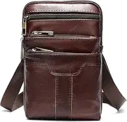 Men's Leather Mobile Phone Shoulder Bag, Small Mobile Phone Belt Bag, Small PU Leather Mobile Phone Shoulder Bag, Mobile Phone Waist Bag, Belt Clip, Wallet, Waist Bag