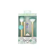 Ecotools Glossy Finish MakeUp Brush Set, Beige/Green (Set of 5 Brushes)