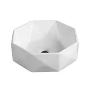 420*420*130mm Round Gloss White Ceramic Above Counter Basin