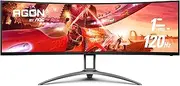 AOC Agon Curved Gaming Monitor 49" (AG493UCX), Dual QHD 5120x1440 @ 120Hz, VA Panel, 1ms Adaptive-Sync, 121% sRGB, Height Adjustable, 4-Yr Zero Dead Pixels Manufacturer Guarantee