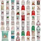 50x70cm Canvas Hessian Christmas Santa Sack Xmas Stocking Reindeer Kids Gift Bag