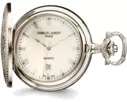 Charles Hubert Chrome Finish Brass w/ Shield Pocket Watch