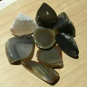 8 Agate Geode Display Stones Polished Slices Mixed Gray Brown Crystals 1.5LB Lot