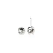 14K White Gold Real Diamond Semi-mount Earring Studs