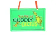Cuddly Cactus Grinch Metal Sign 15cm
