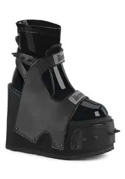 Pleaser Demonia 5 1/2" Wedge Platform Boot With Interchangeable Shield, Back Zip