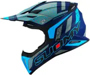 Suomy X-Wing Reel, motocross helmet , color: Matt Dark Blue/Grey/Neon-Blue , size: M