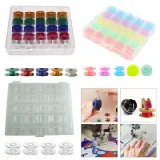 Bobbins Case Organiser Sewing Machine Bobbin Storage Clear Box with 25 Spools