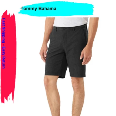 Tommy Bahama Big & Tall Chip Shot Shorts, Black, 46LG